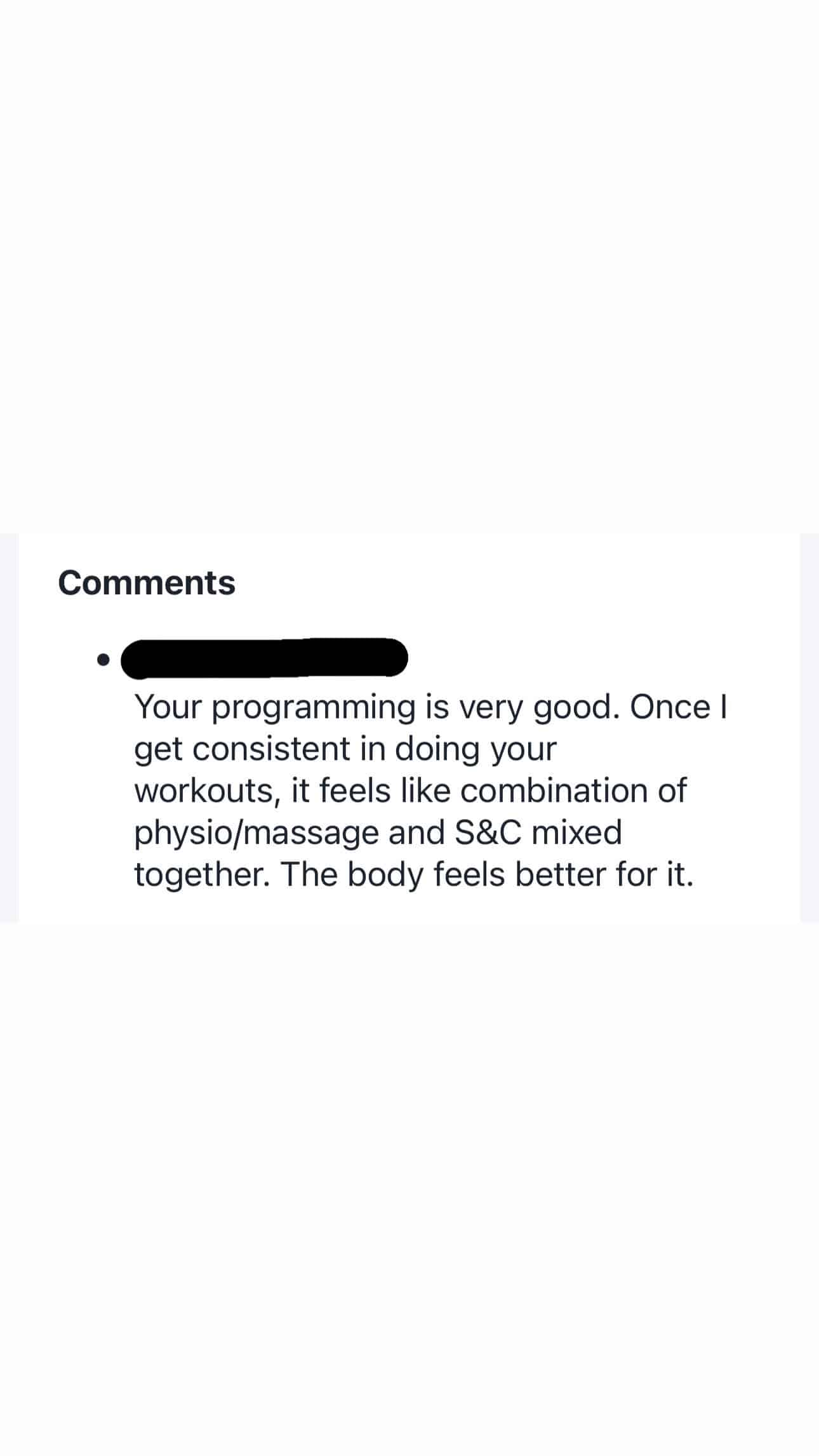 Member feedback Feedback from a member of The 35+ Programme